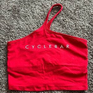 SOLD CycleBar Beyond Yoga Red One-Shoulder Top